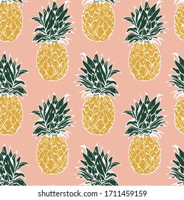 Colorful pattern of pineapples vector illustration.