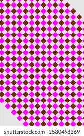 Colorful Pattern with Pink and Brown Diamond Shapes on a White Background