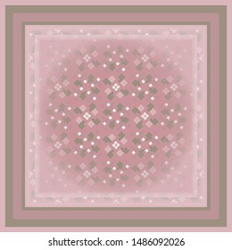 Colorful  pattern in pink for textile and design. Scarf design. Frame.