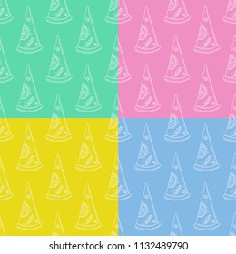 Colorful pattern with pizza. Tasty food background