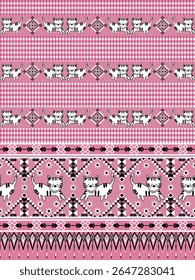 Colorful pattern with playful animal designs