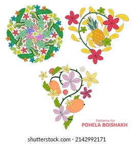 Colorful Pattern for Pohela boishakh or bangle new year art illustration vector 