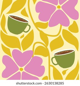 colorful pattern poster art design coffe 