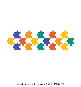 colorful pattern with puzzles, jigsaw, children's pattern Vector illustration on white background.