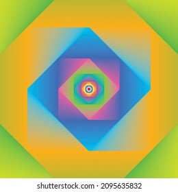 Colorful pattern of rotating rectangles