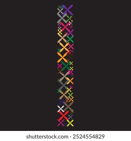 a colorful i pattern is shown in a black background.