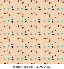A colorful pattern with stars and dots on it