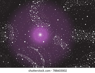 Colorful Pattern with Stars. Part of Cosmos, Astronomy and Space Collection. Detailed Illustration. 