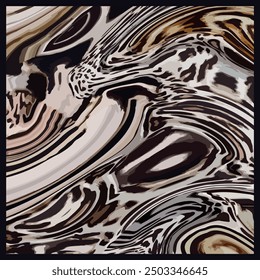 Colorful pattern study, leopard, zebra, textile, fabric, luxury marble and modern pattern. Digital print dress design tiger skin. wavy art design pattern. Bright wavy striped brown