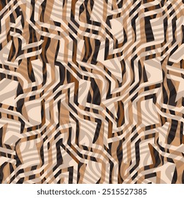 Colorful pattern study, leopard, zebra, textile, fabric, luxury marble and modern pattern. Digital print dress design tiger skin. wavy art design pattern. Bright wavy striped brown