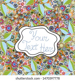 Colorful pattern. Vector illustration. Seamless Flat design with abstract doodles on white, neutral and blue colors background.