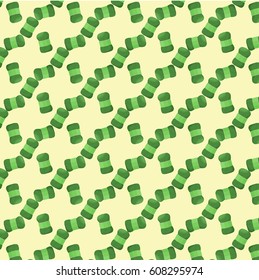 colorful pattern vector illustration with woolen green yarn skeins for knitting and handmade concept