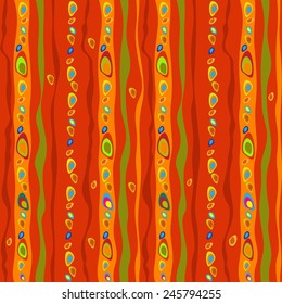 colorful pattern with waves and spots.Orange and green.