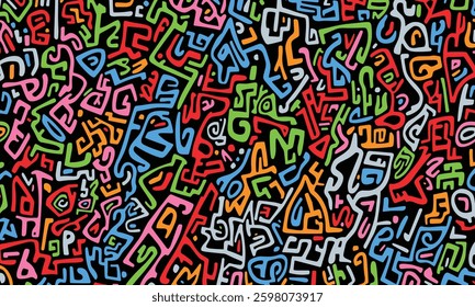 colorful pattern of the words on a solid background, repeating patterns, seamless pattern, repeating, seamless, seamless and tileable
