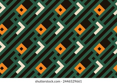 un patrón colorido con un diseño amarillo y verde