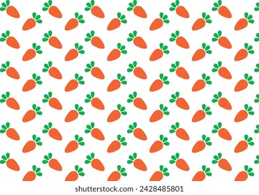 Colorful patterned background, carrot designs, print, editable vector.