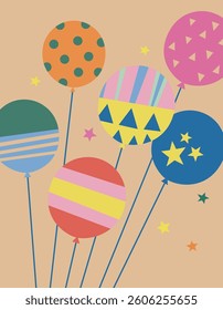 Colorful Patterned Balloons With Abstract Shapes