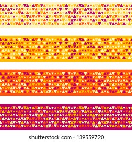 Colorful patterned borders with mixed small spots. Seamless vector background