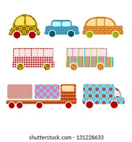 colorful patterned cars