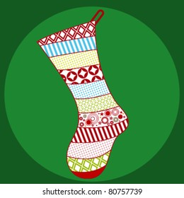 colorful patterned christmas stocking
