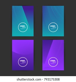 Colorful Patterned Cover Design Set - Applicable for Banners, Placards, Posters, Flyers - Creative  EPS10 Vector Template