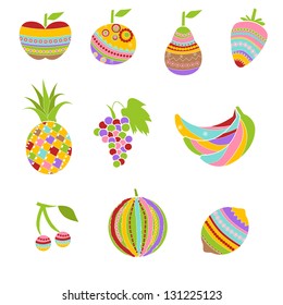 colorful patterned fruits