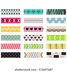 Colección adhesiva colorida y estampada