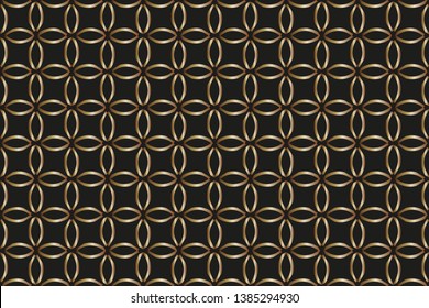 Colorful patterns of arbitrary shape. Set of design elements for presentation of brochures. Endless pattern for Wallpaper, textile. Vector illustration.Golden pattern on a dark green background