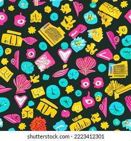 Colorful Patterns Background Illustration Vector Cartoon Drawing