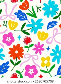 Colorful patterns depicting bright tropical plants, flowers, flower twigs, leaves on a white background
