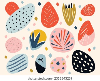 colorful patterns of rocks and stones vector