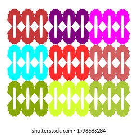 Colorful patterns and symmetric designs.