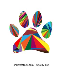 Colorful paw design logo for shirt; clothes; sites; 