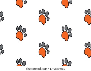 colorful paw pattern vector seamless 