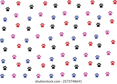 Colorful Paw Print Background Perfect for Animal Themes
