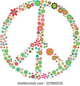 Colorful Peace Flower Symbol Stock Vector (Royalty Free) 157850510 ...