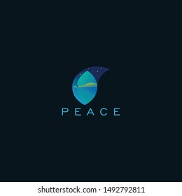 Colorful Peace Logo Template on Dark Background