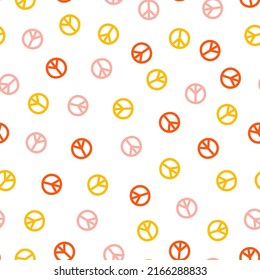 Colorful peace sign seamless pattern.