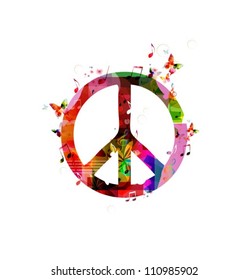 Colorful peace sign. Vector