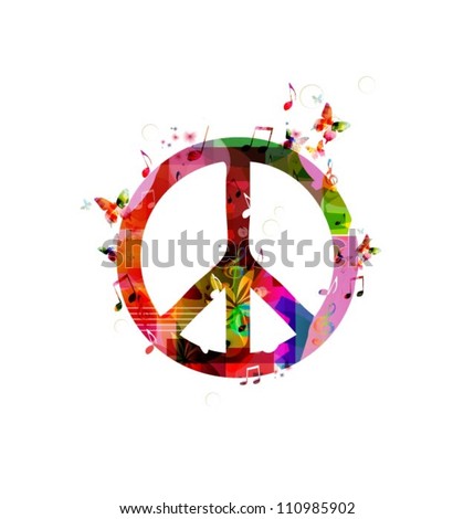 Colorful peace sign. Vector