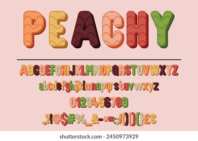 Colorful Peachy Vintage Font Set