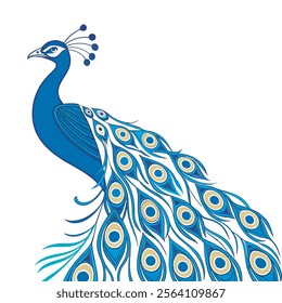 colorful Peacock Cartoon Animal Nature Icon Concept Isolated design