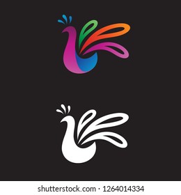 Colorful Peacock Logo Design Vector