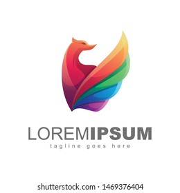 Colorful Peacock Logo Design Vector