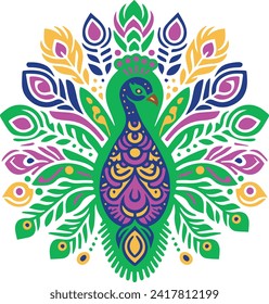 Colorful peacock vector art