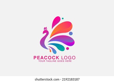 Colorful Peacock Vector Illustration Usable For Logo Design Related To Poultry. Nature. Farmer. Animal.bird