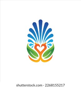colorful peacock vector illustration usable for logo design related to poultry. nature. farmer. animal.bird, Swan Logo abstract design vector template, Abstract creative logo icon image of a swan bird