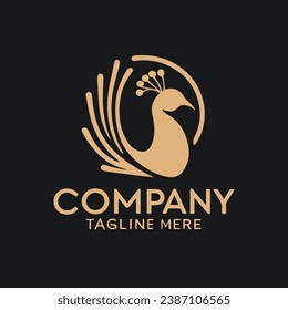ilustración colorida del vector pavo real utilizable para el diseño del logotipo relacionado con las aves de corral. la naturaleza. granjero. animal. logotipo de Peacock Luxury Monoline Classic