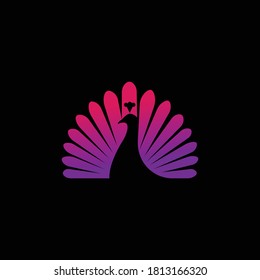 Colorful peacock vector logo design for beauty salon/ fashion/ boutique/ company.