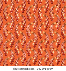 Colorful peacocks seamless vector pattern